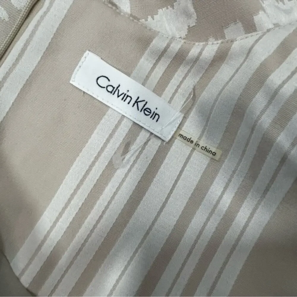 Calvin Klein Ombre Sheath Midi Dress Size 10 Beige Ivory Work Office Career
